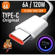【TURBO CHARGE】ALIGATO Cable Type C Turbo Charge 6A 120W USB to USB C Fast Charging Kabel Wire Cabo 6