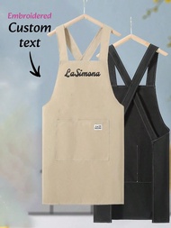 1PC Embroidered Personalized Chef Aprons, Work Apron, Barbecue Apron, CookingWork Apron, Men Tool Ap
