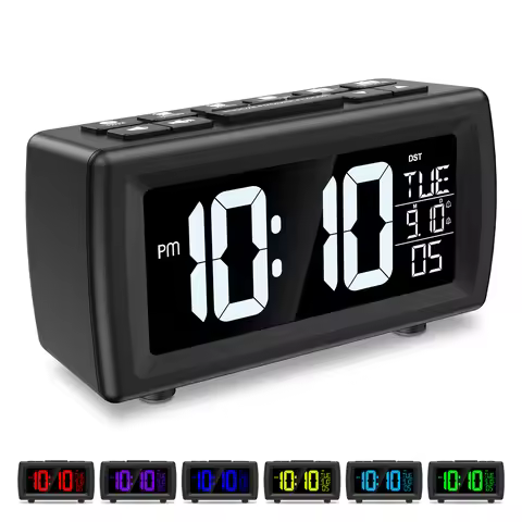 ORIA Alarm Clock Radio Digital FM Radio Clock with Snooze and Adjustable Volume Bedside LED Clock wi