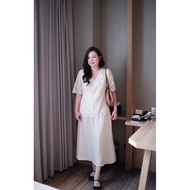 BIG SIZE HEARTNECKLACE LACE SHIRT-21316