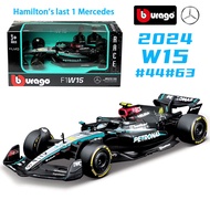 Bburago 2024 1:43 F1 Mercedes-AMG W14 W15 #44 Hamilton last1 #63 Russell SF24 RB20 Diecast Alloy Car