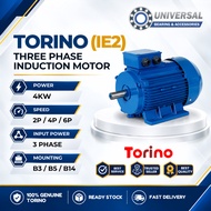 TORINO 3 PHASE INDUCTION MOTOR (IE2) 4kW (5.5HP)  B3 B5 B14 ELECTRIC MOTOR 2 POLE 4 POLE 6 POLE