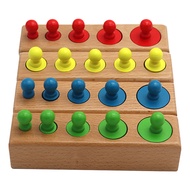 Montessori Knobbed Cylinder Socket Early Home School Toys Cognitive Development Preschool Early Lear