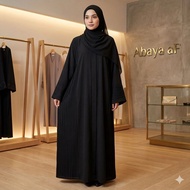 HITAM Arab Abaya Saudi Abaya Plain Black Abaya MaxiDress Combination Plisket Abaya Dubai Abaya Dress