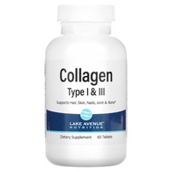 Exp: Oct 2025, Lake Avenue Nutrition Hydrolyzed Collagen Type 1 & 3 1000mg 60 Tablets