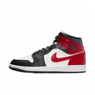 Air Jordan 1 Mid WMNS "Black Toe"  Mid-Top Retro Basketball Shoes For Women, Black-Red, BQ6472-160