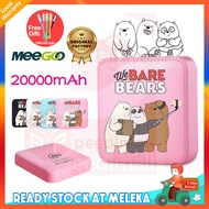 【Local Delivery】Mini Cute Cartoon Powerbank We Bare Bear 20000mAh Cartoon Portable Mobile Power Bank Phone Huawei