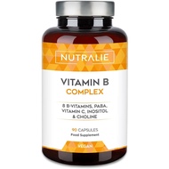 Vitamin B Complex + Vitamin C - High Dosage - 8 Vitamins B C Inositol Choline PABA - Complete Vitami