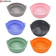 (Ready Stock)Air Fryer Pink Safe Silicone Silicone Pot Basket Tray Non-Stick Grey Oven Baking#High Quality