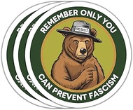 (3 Psc) Remember Only You Can Prevent Fascism Sticker - Anti Oligarchy - National Parks Decal - Demo