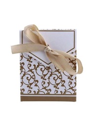 50入組金銀色帶子的牛皮紙糖果盒，派對禮品裝飾，2.63英寸×1.45英寸×3.26英寸巧克力禮品包裝盒，DIY婚禮派對禮品盒，適用於生日，母親節，情人節，聖誕節