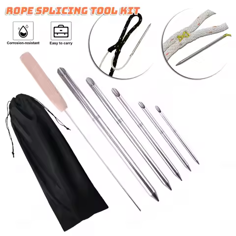 Rope Splicing Tool Kit 0.24in 0.31in 0.39in 0.47in 0.59in & 1pcs Pusher 0.24in 0.31in 0.39in 0.47in 