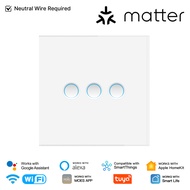 กระจกเว้าแบบอัจฉริยะ WiFi ยี่ห้อ MOES Tuya Matter ต้องใช้ลวดเป็นกลางแผงสวิตช์ไฟกับ Alexa Google Home