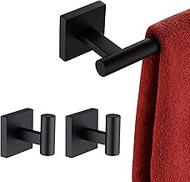 32 Inch Towel Bars Towel Rails Bathroom Robe Hook Bath Towel Coat Hooks 2 Pack Matte Black B4005BK-L
