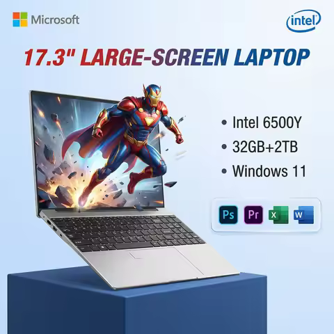 Hot 17.3" Notebook Intel i3 7100U 32GB 1TB/2TB SSD Windows 11 Large Screen Fingerprint Unlock Office