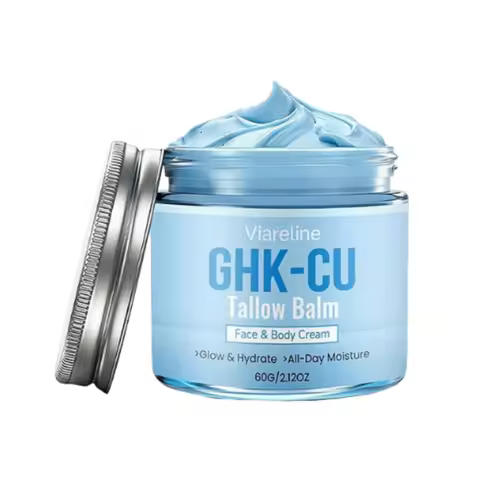 GHK-CU Copper Peptide Tallow Balm for Face & Body Moisturizer, Manuka Honey Blue Balm Cream, for Mat