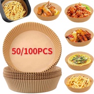 50/100Pcs Air Fryer Disposable Paper Air Fryer Accessories Square Round Oil-proof Liner Non-Stick Mat For Kitchen Oven Baking-Giers