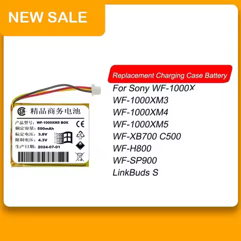 ZRTZ 0 Cycle Charging Case Battery for Sony WF-1000X WF-1000XM3 WF-1000XM4 WF-1000XM5 WF-XB700 C500