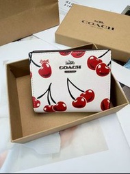 COACH 櫻桃印花 皮革 銀包卡包 女款