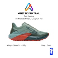 HIJAU 910 Nineten Geist Ekiden Trail Green/Sage/Jingga Trail Running Shoes, Outdoor, Tracking