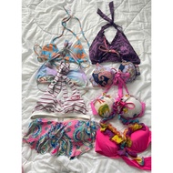 Colorful summer swimsuit and beach shirt size S secondhand vintage y2k thrift, bikini 2hand thrift