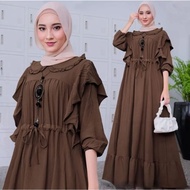 DRESS Korea GAMIS DRES MURAH midi dress cringkle Baju pesta pantai