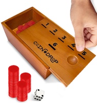 SWOOC Games - Coin Drop | Simple + Strategic Dice Games For Families with Coins Included For 2-6 Pla