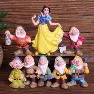 Princess Snow White 7 Dwarfs Dwarf Figure Set of 8 Miniature Toppers