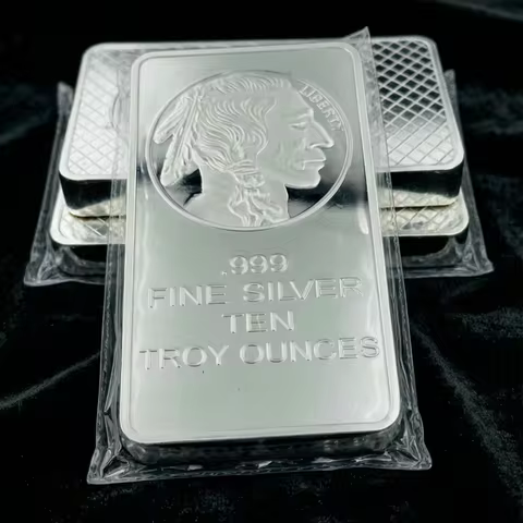 1 Pc Non Magnetic 10 OZ Indian Buffalo Silver Plated Badge Coin Collectible Decoration Commemorative