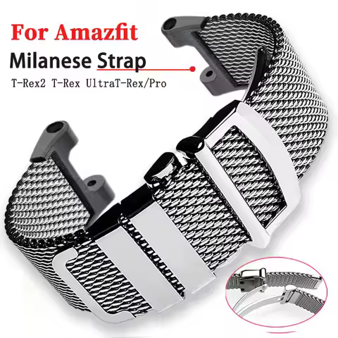 High Quality Milanese Strap for Huami Amazfit T-rex2 3 Ultra Bracelet for Amazfit T-rex Pro T Rex Ty