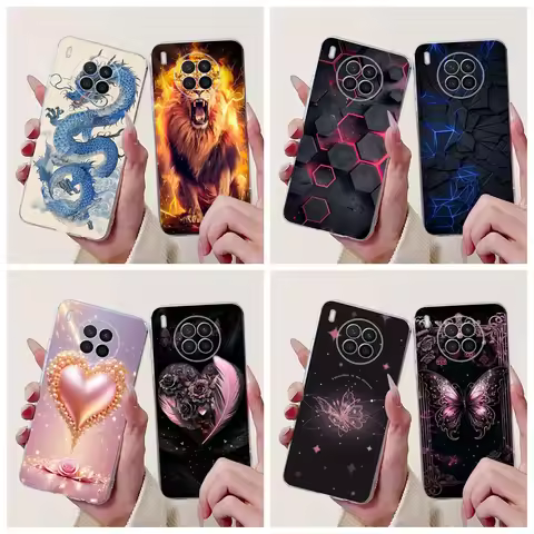 For Huawei Nova 8i Case Nova8 i Silicone Cover Luxury Marble Dragon Shockproof Clear Soft Bumper For