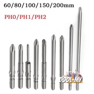【DOOL】60-200mm PH0 PH1 PH2 802 Electric Cross Screwdriver Bit  ImpactDriver
