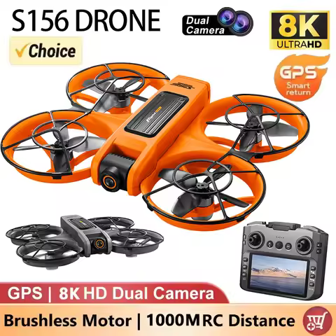 New S156 Quadcopter Aircraft Drone 8K Professional Camera Drone 5G WIFI FPV 4.5 Inch Large Screen Re