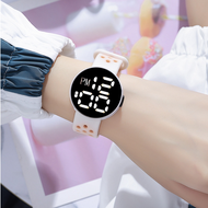 COD✅ Jam Tangan Digital Wanita Pria Bulat Rubber Couple Anti Air Watch Sprot LED Tali Dua Warna Elec
