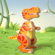 Handmade Wooden Magnetic Jurassic Dinosaur Kids 3D Assembly Blocks 3D
