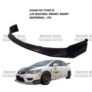 CIVIC FD TYPE R FRONT LIP SKIRT (TEBAL ) Material : PU  / JS RACING / MUGEN (Fit  : bumper grille boleh buka shj)