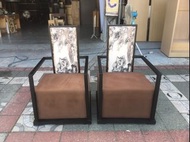 永鑽二手家具 外匯全新品 - 新中式古典沙發椅 (一對) 中國風新古典扶手沙發椅 太師椅 玄關椅 主人椅 單人沙發椅