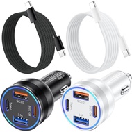 USB C Car Charger for iPhone 17, Agtray 65W 4-Port Fast Car Charger PD30W/QC3.0 Fast Charging 12v Ci