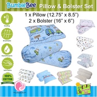 Bumble Bee 3pcs Pillow & Bolster Set (100% Cotton Knit Fabric Casing)