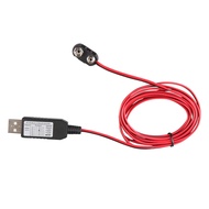 USB to 9V Battery Connector Eliminator Replace 6F22 6LR61 USB Power Converter Kit Connect Cable 78IN