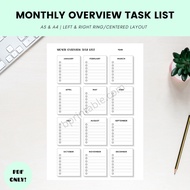 [PDF] Monthly Overview Task List Printable Planner Inserts PDF Monthly Planner
