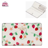 (CHAT BEFORE PURCHASE)BRAND NEW INSTOCK KATE SPADE MADISON STRAWBERRY VINE LARGE SLIM BIFOLD WALLET KG640