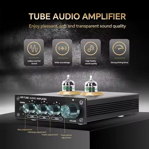 Tube Audio Preamplifier Professional Electronic Tube Audio Amplifier Stereo RCA Desktop Ultra Low No
