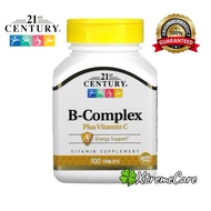ready stock🍀21st Century, B-Complex Plus Vitamin C, 100 Tablets, B Complex