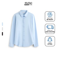 Coffee Form Fitted Men's Long Sleeve Shirt - Routine 10S26SHL055