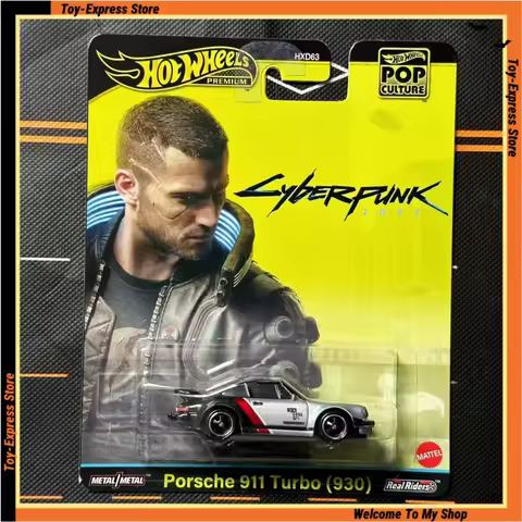 Hot Wheels Premium 2024 Pop Culture 1/64 Car Model Hotwheels Cyberpunk 2077 Porsche 911 Turbo Collec
