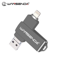 ยูเอสบี WANSENDA 3.0แฟลชไดร์ฟ128GB ไดรฟ์ปากกา OTG แฟลชดิสก์32GB 64GB เพนไดรฟ์3 In 1ไมโคร USB สติ๊ก256GB สำหรับ IPhone/Android/PC