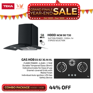 Teka Linea 90cm Cooker Hood NCW 90 T30 + Teka Linea 82cm Built-in 3 Burners Gas Hob GS 82 3G AI AL [COMBO SET]