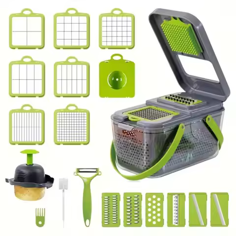22pcs Set Vegetable Cutter Food Chopper Potato Grater Onion Slicer Carrot Shredder French Fry Cutter