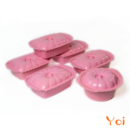 YOI- Basi prasmanan set 6 pcs (5 pcs Basi persegi dan 1 pcs Basi bulat) Set wadah saji tahan pana